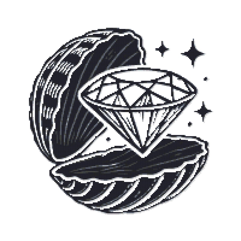 Diamond On White Background Cross Stitch Pattern PDF Instant Download 0