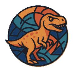 dinosaur on a colored background with abstract lines - cross stitch pattern pdf - instant download