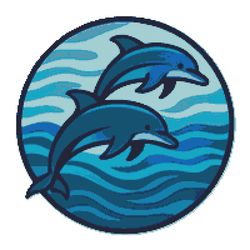 dolphins against the background of blue water - cross stitch pattern pdf - instant download