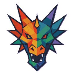 dragon face for halloween - cross stitch pattern pdf - instant download