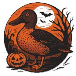 duck for halloween - cross stitch pattern pdf - instant download