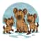 Family Of Hyenas In Winter On The Snow Cross Stitch Pattern PDF Instant Download 0