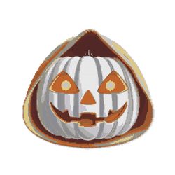 fashionable halloween pumpkin in a hood - cross stitch pattern pdf - instant download