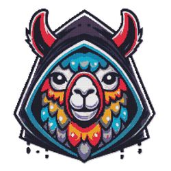 fashionable llama with colored hair and hood - cross stitch pattern pdf - instant download