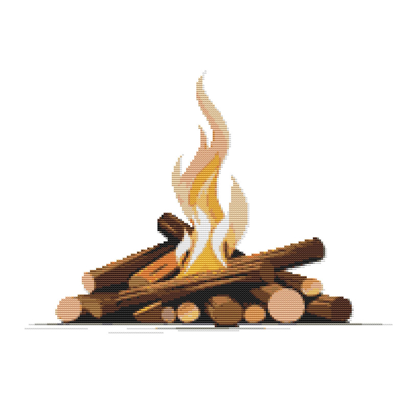 Fire Cross Stitch Pattern PDF Instant Download 0