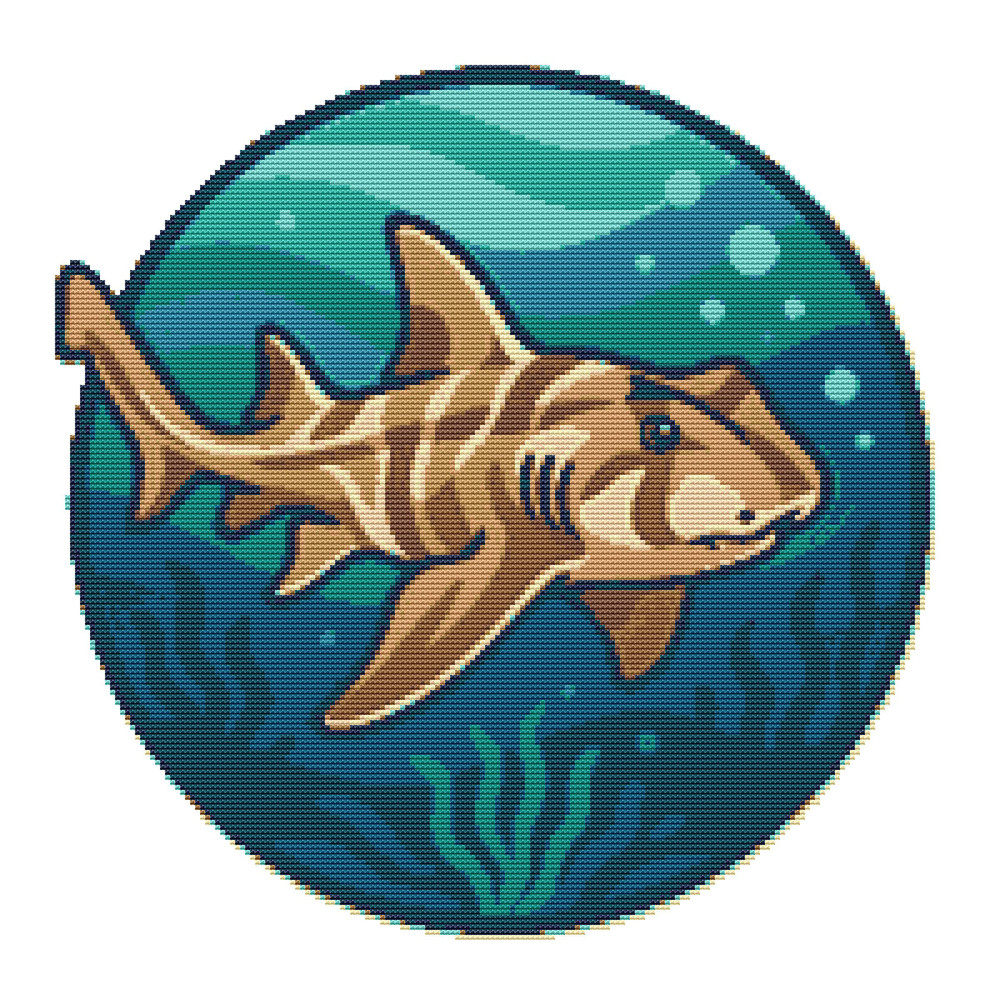 Fish In Blue Water Cross Stitch Pattern PDF Instant Download 0