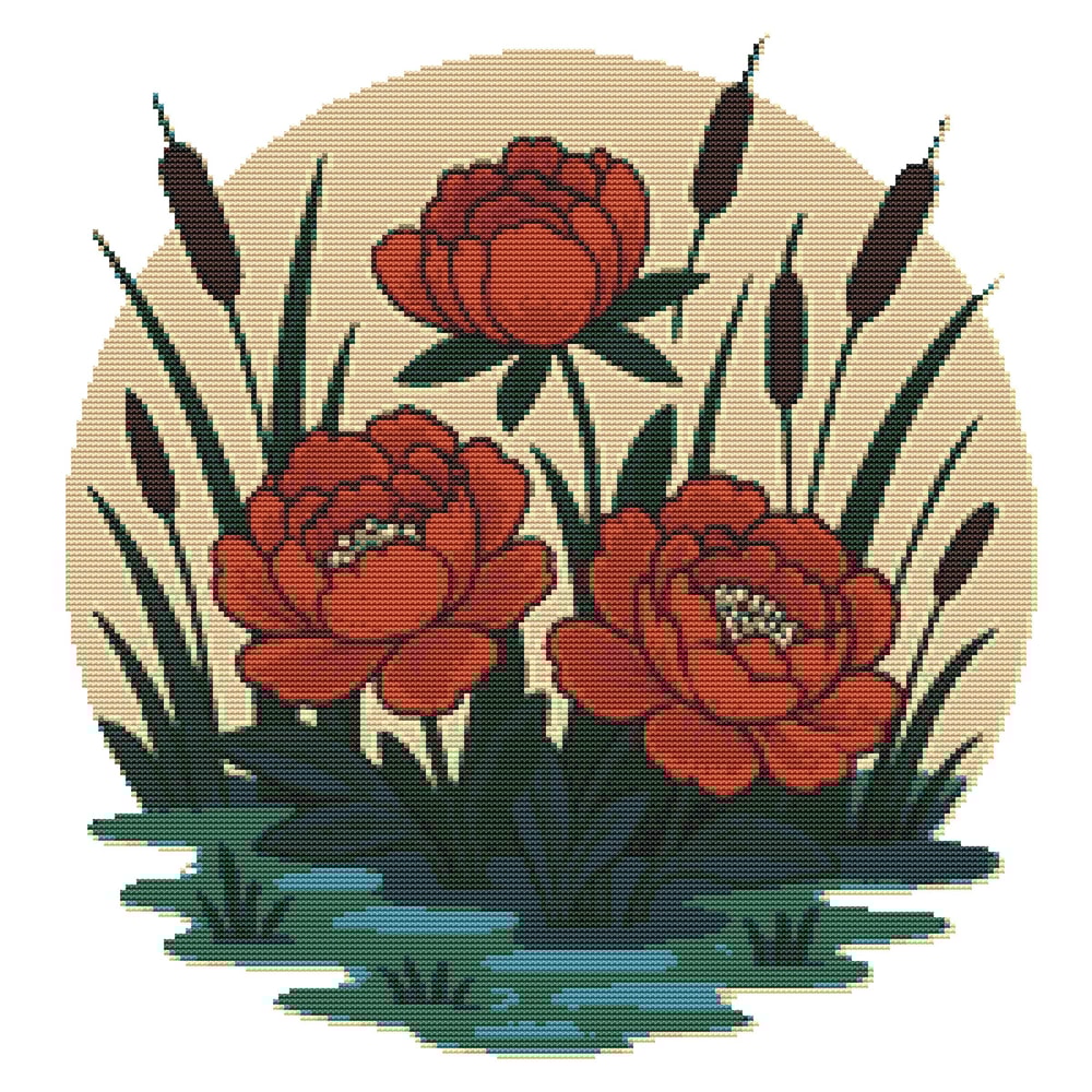 Flowers In The Swamp Cross Stitch Pattern PDF Instant Download 0