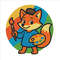 Fox Artist With Palette And Brush  Cross Stitch Pattern PDF  Instant Download 0