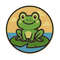 Green Frog On A Water Lily With A Smile Cross Stitch Pattern PDF Instant Download 0