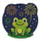 Frog With Fireworks Against The Night Sky Cross Stitch Pattern PDF Instant Download 0