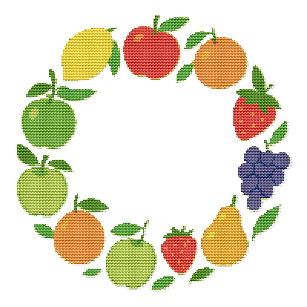 Fruit Frame  Cross Stitch Pattern PDF  Instant Download 0