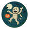 Funny Mummy Dances Under The Moon Among Bats On Halloween  Cross Stitch Pattern PDF  Instant Downlo 0