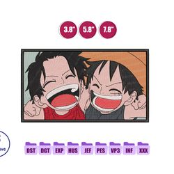 luffy ace anime embroidery design, anime embroidery design 94
