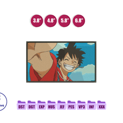 luffy smile anime embroidery design, anime embroidery design 211