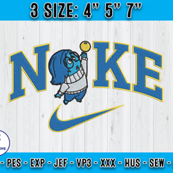 nike sadness embroidery, inside out embroidery, cartoon characters embroidery