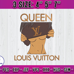 queen lv embroidery, lv logo embroidery, embroidery file