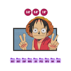 luffy funny anime embroidery design, anime embroidery design