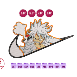 luffy 5 gear anime embroidery design, ni ke anime embroidery designs 23