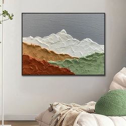 Mountain Landscape 3D Oil Painting Hand Painted Canvas Abstract Home Wall Art