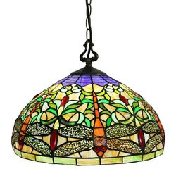 16 inch Dragonfly Tiffany Pendant Ceiling Lamp Stained Glass Bedroom Lights
