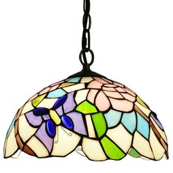 12 inch Butterfly Tiffany Lamp Stained Glass Bedroom Decoration Handmade Light