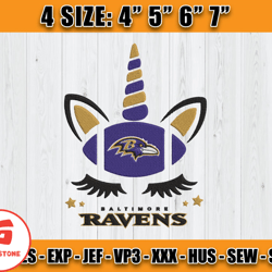 Ravens Embroidery, Unicorn Embroidery, NFL Machine Embroidery Digital, 4 sizes Machine Emb Files -23-Goldstone