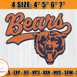 Chicago Bears Embroidery, NFL Chicago Bears Embroidery, NFL Machine Embroidery Digital, 4 sizes Machine Emb Files - 19 C
