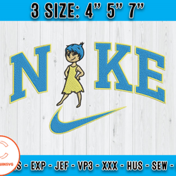 nike joy embroidery, inside out cartoon inspired embroidery, embroidery pattern