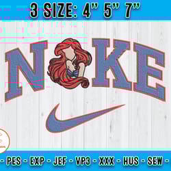 nike ariel embroidery, machine embroidery pattern, nike cartoon embroidery