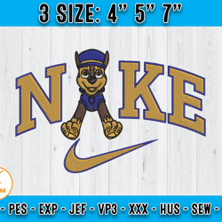 nike chase paw patrol embroidery, nike and paw patrol embroidery, cartoon characters embroidery