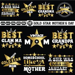 Gold Star Mother's Day Svg Bundle