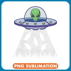 aliens penguin funny ufo alien lover abduction vintage distress png