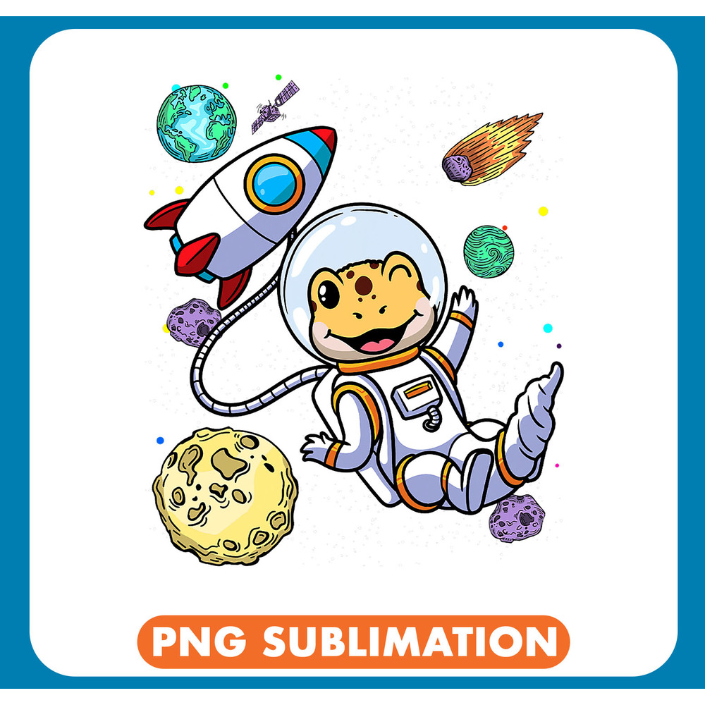 Astronauts Common Leopard Gecko Lizard In Space Reptile .jpg