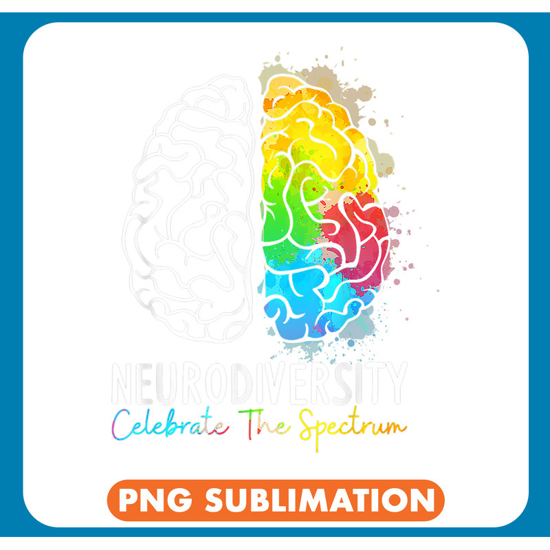 Autistic Neurodiversity Tee Autism Spectrum ASD ADHD Rainbow Brain .jpg