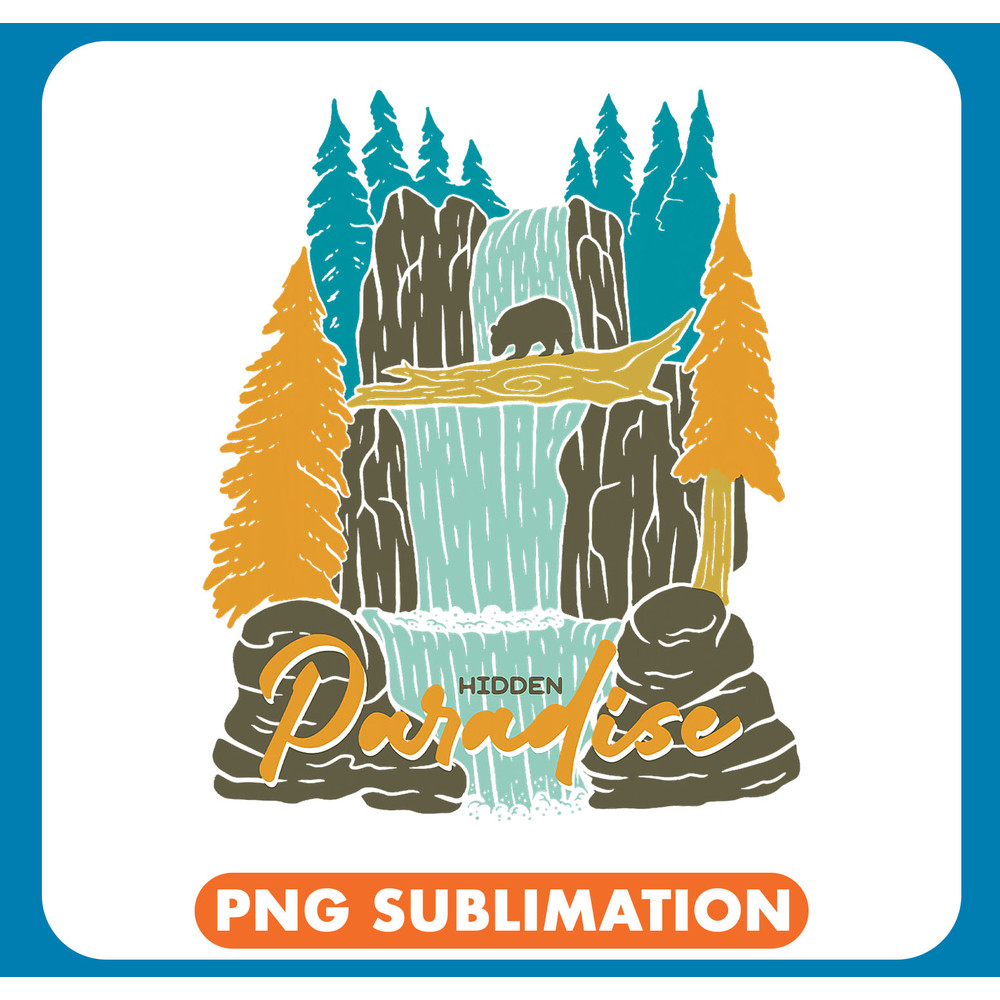 Bears Hidden Paradise Vintage Retro Style Bear Mountain Forest .jpg