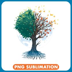 butterfly tree with beautiful moon butterfly lover png