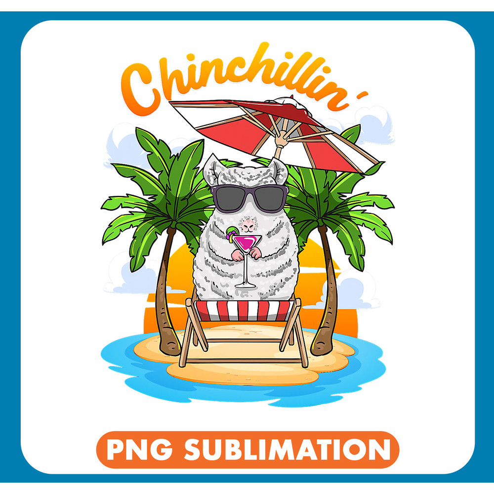 Chinchillas Beach Chinchillin Cute Chinchilla Summer Tropical Ocean .jpg