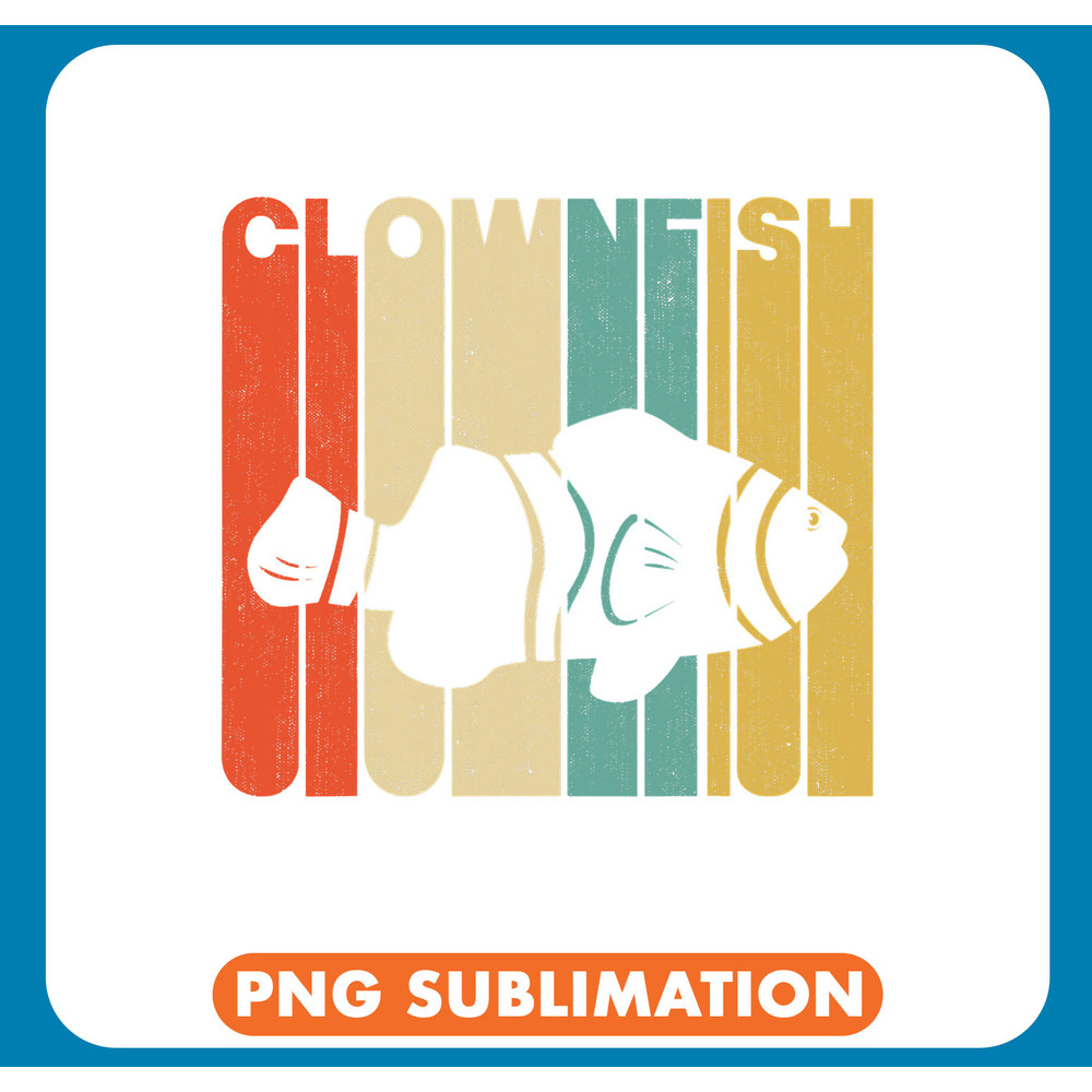 Clownfish Lover Vintage Retro Style Clownfish Silhouette .jpg