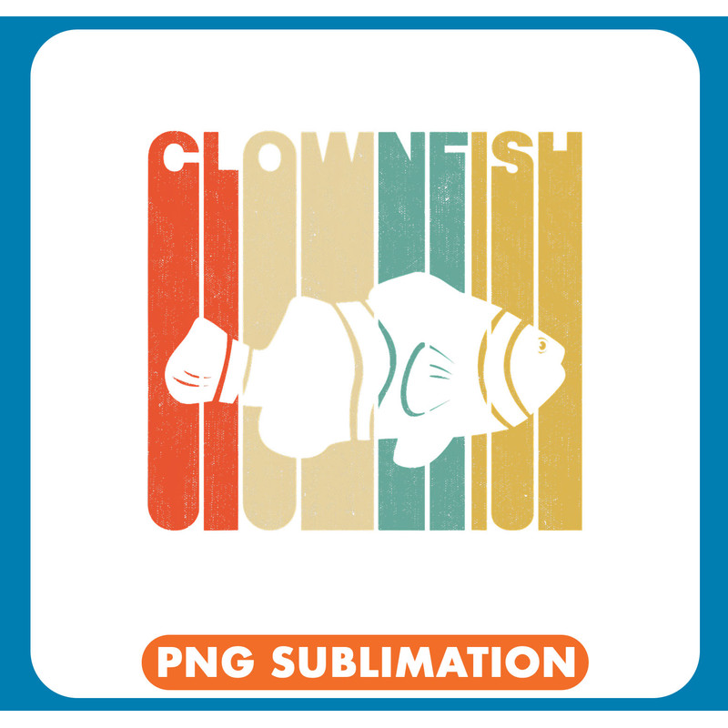 Clownfish Lover Vintage Retro Style Clownfish Silhouette .jpg