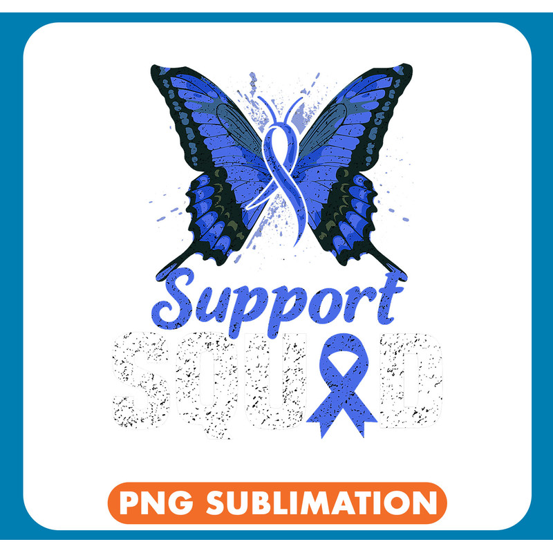 Colon Cancer Support Team Squad Dark Blue Ribbon Colon Cancer Awareness .jpg