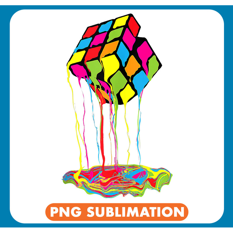 Colorfull Melting Rubix Rubics Cube Rubik .jpg