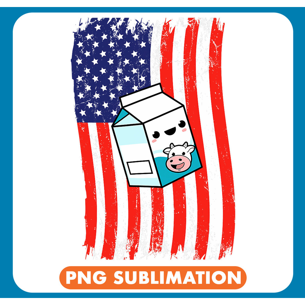 Cow Lover American Flag Kawaii Cow Milk .jpg