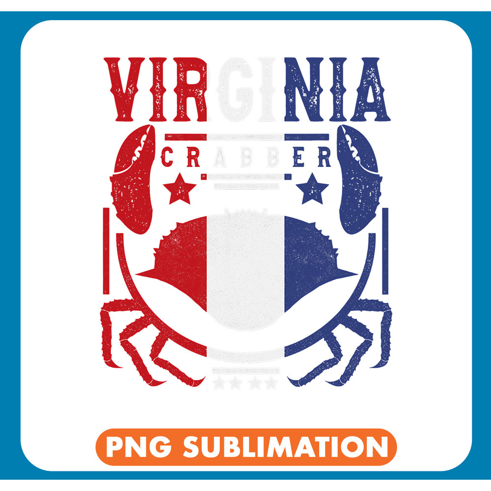 Crabs Virginia Crabber Crabbing US Flag Red White Blue Crab .jpg