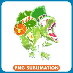 dinosaur dino basketball st patricks day basketball boys kids lucky leaf dinosaur png