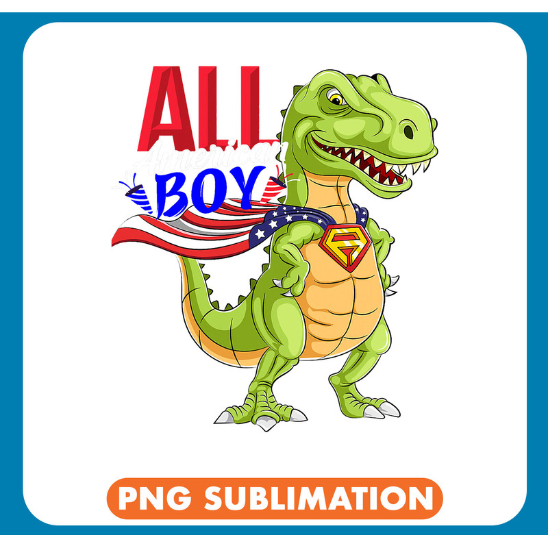 Dinosaur Dino Celebrate 4th of July America Independence Dinusaur Trex Kid 6 .jpg