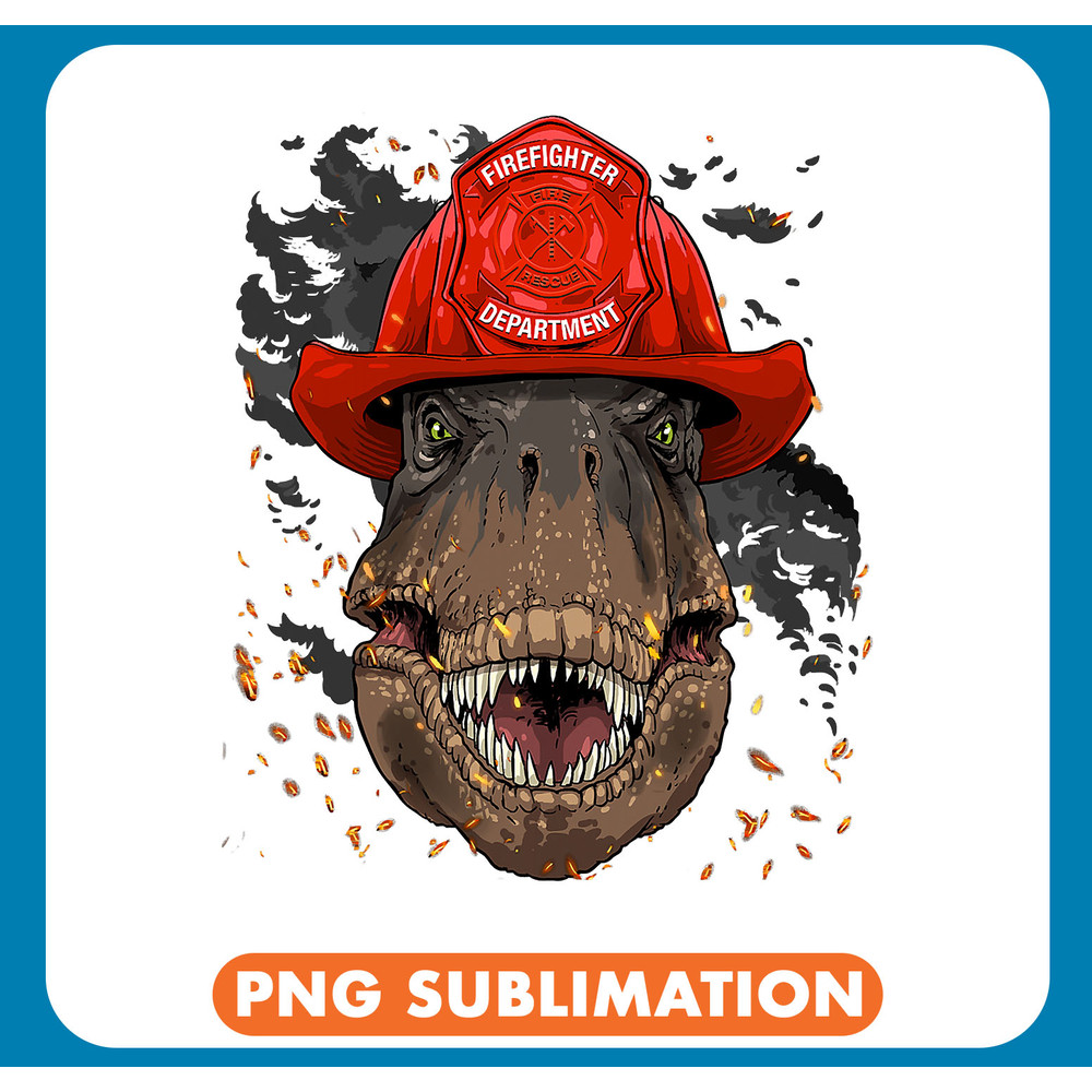 Dinosaur Dino Dino Firefighter T Rex Dino Fire Department Fireman Dinosaur 77 .jpg