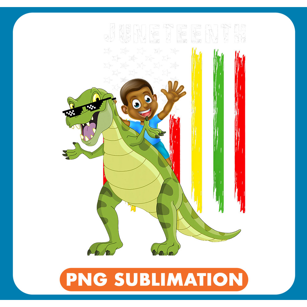 Dinosaur Dino Dino Juneteenth Black King Riding T Rex Funny Boys Kids Flag .jpg