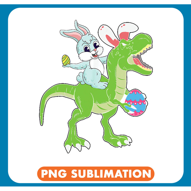 Dinosaur Dino Easter Bunny Riding Dinosaur T Rex Easter Egg Costume Kids 2 .jpg
