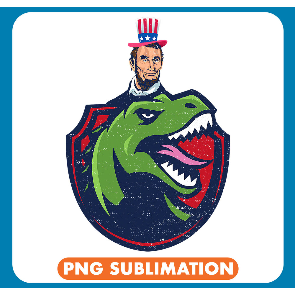 Dinosaur Dino Funny 4th Of July Tshirt Abe Lincoln Riding A Dinosaur .jpg