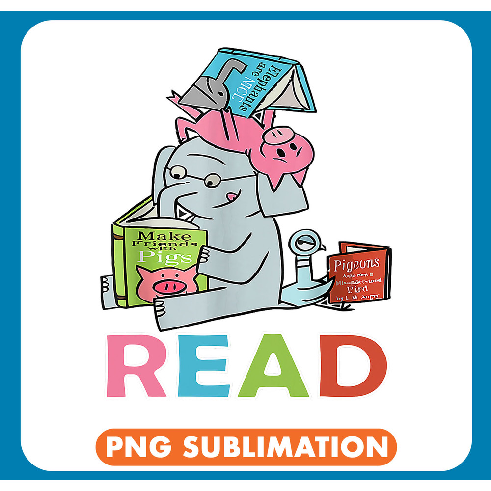 Elephants Lover Funny Teacher Library Read Book Club Piggie Elephant Pigeons .jpg